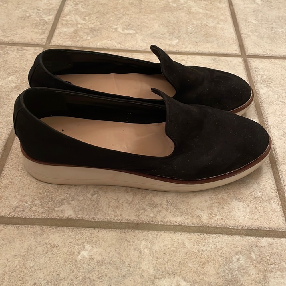 Aldo Black Loafers With White Soul Women’s Size 10